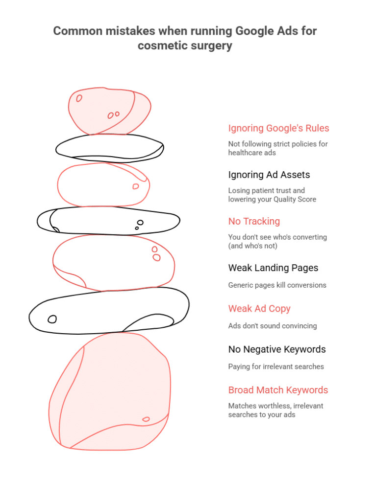 Common Google Ads account issues for cosmetic surgeons