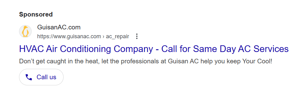 Example Google Ads SERP for locksmith services showing sitelinks and ad extensions